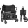 Vevor 4-Personen-Kinderwagen, Push-Pull-Reisekinderwagen, 4-Sitzer-Campingtrolley, Dunkelgrau und Schwarz (Belastbarkeit 150 kg)