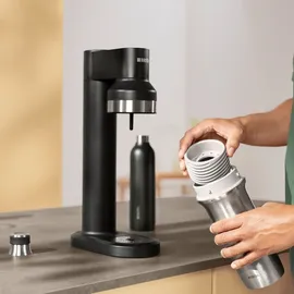 Brita sodaTRIO Edelstahlflasche schwarz groß – -Hilfsmittel Karbonisiererflasche (118440)