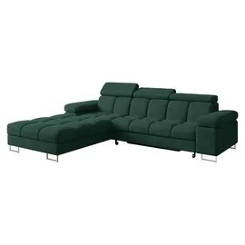 altdecor Ecksofa Cord mit Schlaffunktion 2-Sitzer Grün