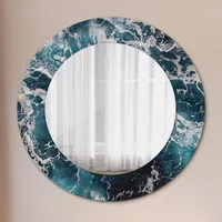 Tulup Spiegel, Blau, Glas, Rund, 50x50x0.4 cm, Spiegel, Wandspiegel