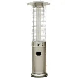 Gas-Terrassenheizer Flamme Runder 12500W Edelstahl. Ideal für Restaurants und Hotels.