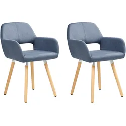 Esszimmerstuhl 2er Set CHICAGO Stoff Marineblau
