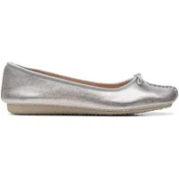 CLARKS Damen Freckle Ice Ballerinas, Silver Metallic, 37 EU