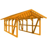 SKANHOLZ Skan Holz Carport Schwarzwald mit Dachlattung 424 x 772 cm Eiche