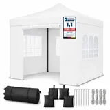 onbest Pavillon 3 x 3 m inkl. 4 Seitenteile Weiß