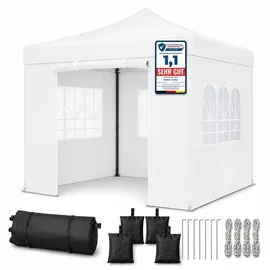 onbest Pavillon 3 x 3 m inkl. 4 Seitenteile Weiß