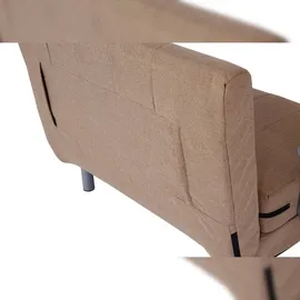 Mendler Schlafsessel HWC-K29, Klappsessel Schlafsofa Gästebett Relaxsessel, Liegefläche 186x97cm Stoff (270g/m2) ~ creme-beige