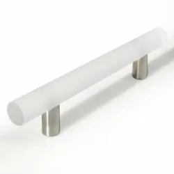 Möbelgriff Edelstahl Glas 180mm, kristall matt