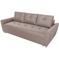 BROMARKT Schlafsofa TUFEL - Sofa mit Schlaffunktion und Bettkasten, Bettsofa, Couchgarnitur, Couch, Sofagarnitur, Bett (h86 x t99 x b240 cm, Kronos 27 Hellrosa)