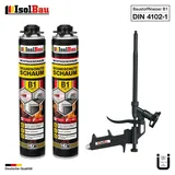 Brandschutzschaum B1 Bauschaum 2 x 750ml Pistolenschaum Montageschaum Pistole