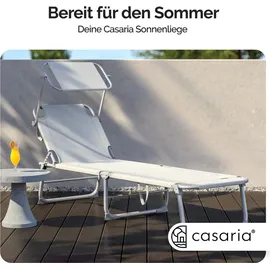 CASARIA Sonnenliege Klappbar 190 x 60 x 22 cm Beige