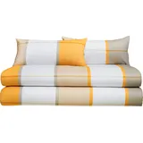 Erwin Müller Bettwäsche Weichfrottier Karo Sparpaket 4-TLG. orange Größe 40x80 cm / 135x200 cm - für das ganze Jahr, temperaturausgleichend, bügelfrei, mit Reißverschluss