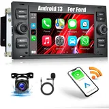 1+32G Android 13 Autoradio mit Carplay Android Auto für Ford Fiesta Focus Mondeo Galaxy S-Max, Autoradio Bluetooth mit Navi 7 Zoll Bildschirm WiFi Freisprecheinrichtung FM Radio Rückfahrkamera