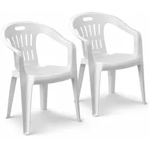 Mojawo PIONA Gartenstuhl 55 x 56 x 78 cm weiß 2 St.