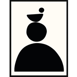 ANY IMAGE Digitaldruck »Abstrakt Minimalismus in Schwarz III«, Rahmen: Buchenholz, Schwarz