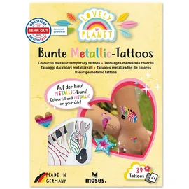 Moses Bunte Metallic-Tattoos 39 Tattoos 2 Bögen 10,5 x 14,8 cm