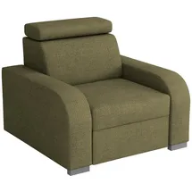 Mirjan24 Sessel Oslo Textil 105 x 100 x 85-100 cm Grün mit Einstellbaren Kopfstützen