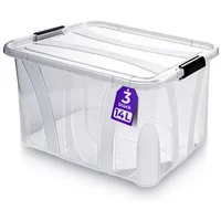 Konzept Aufbewahrungsbox mit Deckel (14L-3er Set, BPA-frei, robuster Verschlussclips