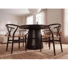 FineBuy Esstisch rund Ø 120 cm schwarz
