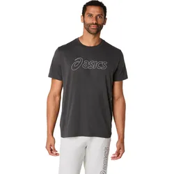 Laufshirt ASICS "ASICS LOGO SS TEE", Herren, Gr. XL, graphite grau, Obermaterial: 60% Baumwolle, 40% Polyester, sportlich, Shirts