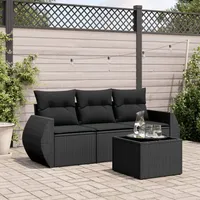 Festnight Gartenlounge mit Stauraum Balkonmöbel Klein Balkon Lounge Rattan Sofa Ecklounge Garten Lounge Sofa Outdoor Sitzecke Balkon Loungemöbel Gartensofa Ecksofa Rattansofa