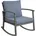 Polyrattan Schaukelstuhl Relaxsessel Schwingsessel Kissen Grau