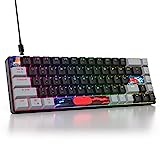 SOLIDEE mechanische Gaming Tastatur 65 Prozent,68 Tasten kompakte mechanische Tastatur RGB Hintergrundbeleuchtung,65 Prozent Tastatur mechanisch QWERTY,Roter Schalter für Win/Mac PC Laptop(68 Dark)