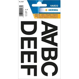 Herma Buchstabenetiketten 4187 Schwarz 33 mm 16 Blatt
