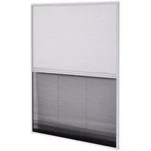 vidaXL Plisse Insektenschutzfenster mit Jalousie 80 x 160 cm Grau