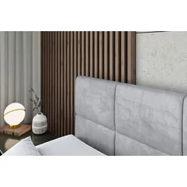 altdecor BOXBETT mit Matratze und Lattenrost, - ARDENI - 160x200 cm - H4 - Hellgrau