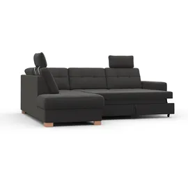sit&more Ecksofa SIT & MORE "Quincy L-Form", grau (dunkelgrau), B:249cm H:82cm T:213cm, Sofas, Ecksofa, wahlweise mit Bettfunktion und Bettkasten