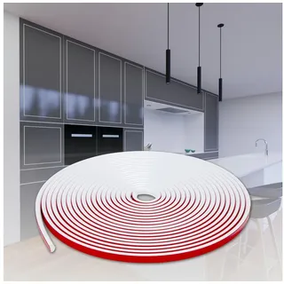 heximo flexible selbstklebende Zierleiste weiß 10M 12x6mm Ideal für Wand, Decke, Möbel: 10 Meter, Weiß