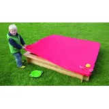 Sandkastenabdeckung Premium 125 x 125 cm - Abdeckung für Sandkasten aus Kunststoff, Rot – Abdeckplane für Spielkisten im Garten