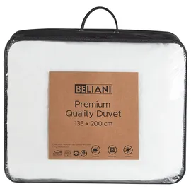 Beliani Bettdecke Weiß Mikrofaser 135 x 200 cm Extra Warm Ganzjahresdecke Vier-jahreszeiten Steppdecke Steppbett Monochromatisch Paspel Schlafzimmer