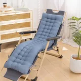 Highdi Liegenauflage Auflage für Gartenliege, Verdickt Bequem Polster Auflage, Hohe Rückenlehne Stuhlkissen mit Krawatte für Deckchair Sonnenliege Liegestuhl Gartenmöbel (Blaugrau,48x170x8cm)
