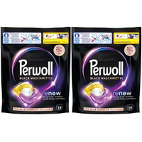 PERWOLL Caps Black Waschmittel 2x 19 WL (38 Wäschen), All-in-1 Waschmittel Caps reinigen sanft und erneuern Farben & Fasern, für alle dunklen Textilien, mit Dreifach-Renew-Technologie