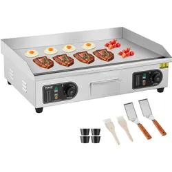 VEVOR 4000W Elektro Grillplatte Glatt Kommerziell Eisen Gastrogrill Küche 663mm