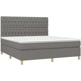 vidaXL Boxspringbett 180 x 200 cm Dunkelgrau