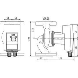 WILO Hocheffizienzpumpe Yonos MAXO plus 32/0,5-10 PN 6/10