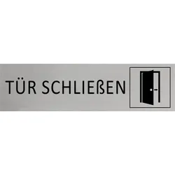 CombiCraft Aluminium Türschild Tür schließen 165x45mm