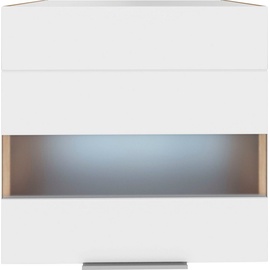 Kochstation Hängeschrank »KS-Luhe«, 60 cm breit, hochwertige MDF-Fronten mit Glaseinsatz, weiß