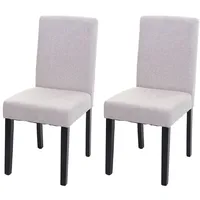 Mendler 2er-Set Esszimmerstuhl Stuhl Küchenstuhl Littau ~ Textil, creme-beige,