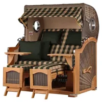Bene living Strandkorb Komplettset Ammersee Grande XL Teak Bullauge