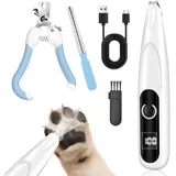 Pfotentrimmer für Hunde mit LED Display, Leise Hundepfoten Trimmer, Hunde Schermaschine USB Wiederaufladbar, Hundeschermaschine mit LED-Licht, Paw Trim für Pfoten, Augen, Ohren, Gesicht