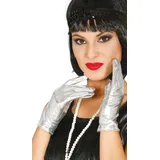 Fiestas Guirca Handschuhe kurz 22 cm Silber