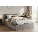 home collective Bett Bed Stauraumbett Stabiler Bettrahmen |... - Hellgrau