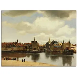 Artland Leinwandbild »Ansicht der Stadt Delft. Um 1660«, Niederlande, (1 St.), auf Keilrahmen gespannt Artland Farbe Bild(er): braun