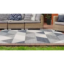 calo-deluxe Teppich CALO-DELUXE "Rico 405" Gr. 2, grau (grau, creme), B:80cm H:10mm L:150cm, Kunstfaser, Teppiche, Teppich, In- und Outdoor geeignet, pflegeleicht, Wohnzimmer