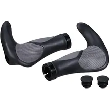 Relaxdays Fahrradgriffe 1 Paar ergonomisch Kunststoff & Gummi Ø 22mm schwarz/grau
