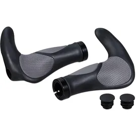 Relaxdays Fahrradgriffe 1 Paar ergonomisch Kunststoff & Gummi Ø 22mm schwarz/grau